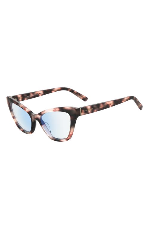 Kate Spade New York Gracelyn 54mm Blue Light Blocking Cat Eye Reading Glasses In Pink Havana/demo Lens