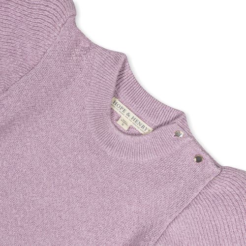 Hope & Henry Baby Girls' Organic Flutter Sleeve Sweater Dress, Infant In Lavender Marl