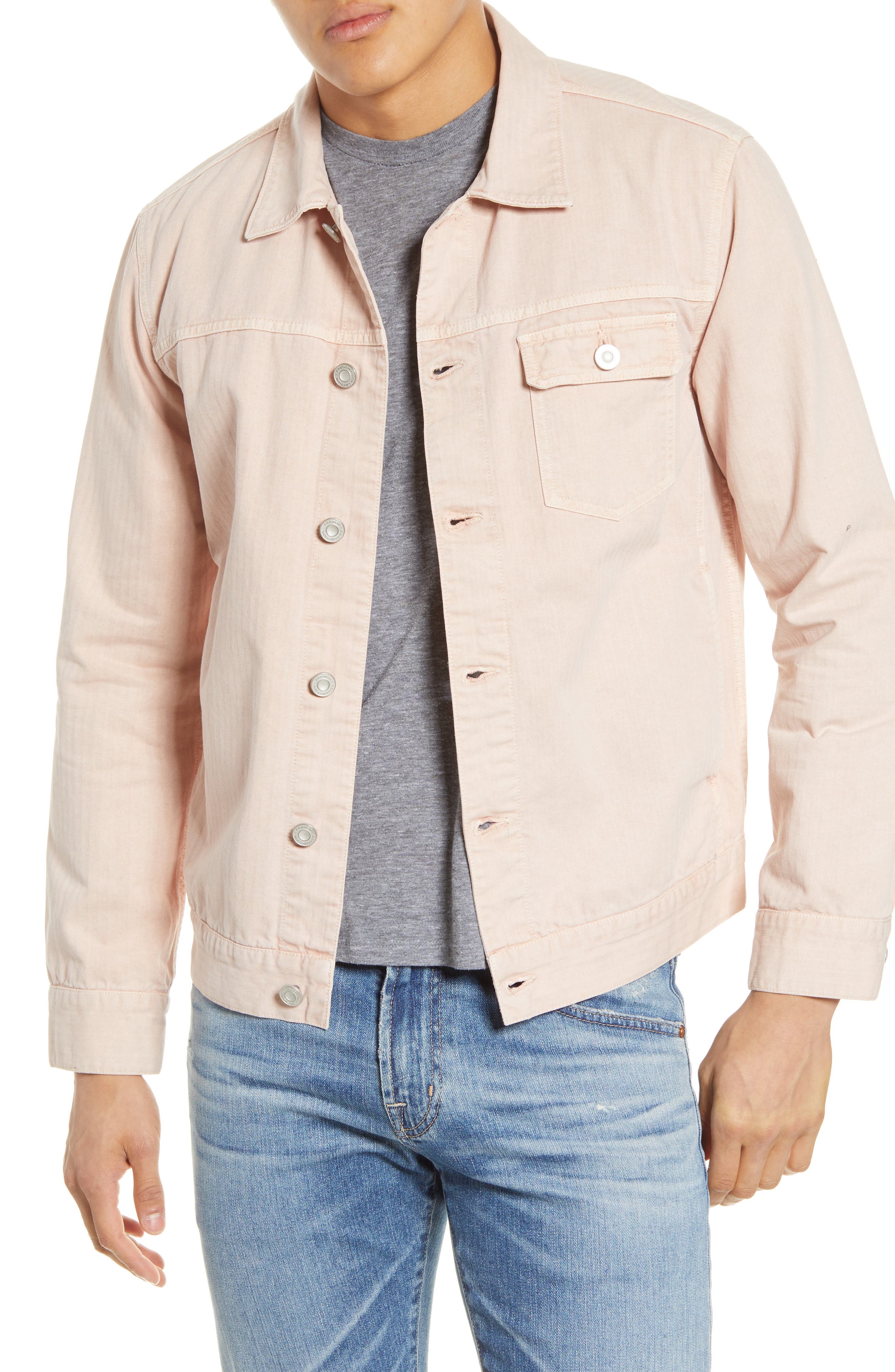 peach jean jacket