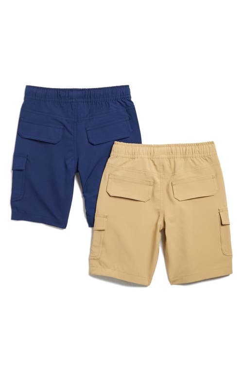 Shop Weatherproof ® Kids' Two-pack Tech Shorts Set In Navy/brit Khaki