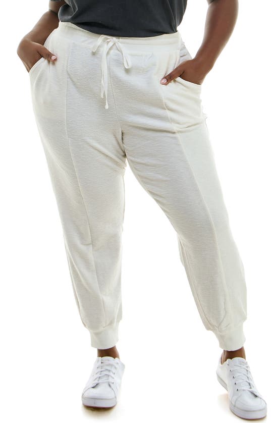 Nina Leonard Novelty Joggers In Ivory