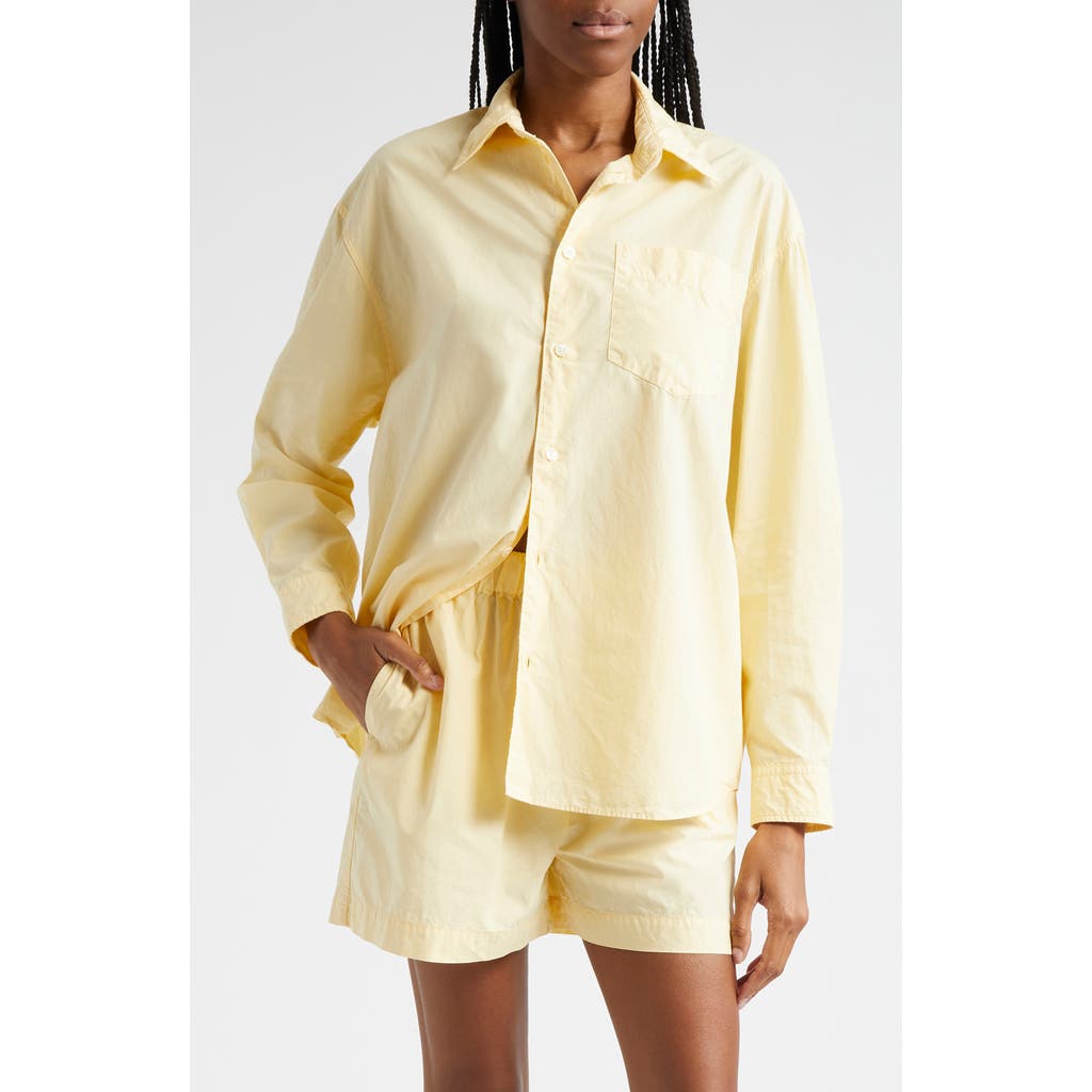Sporty And Rich Sporty & Rich Cotton Button-up Shirt In Almond