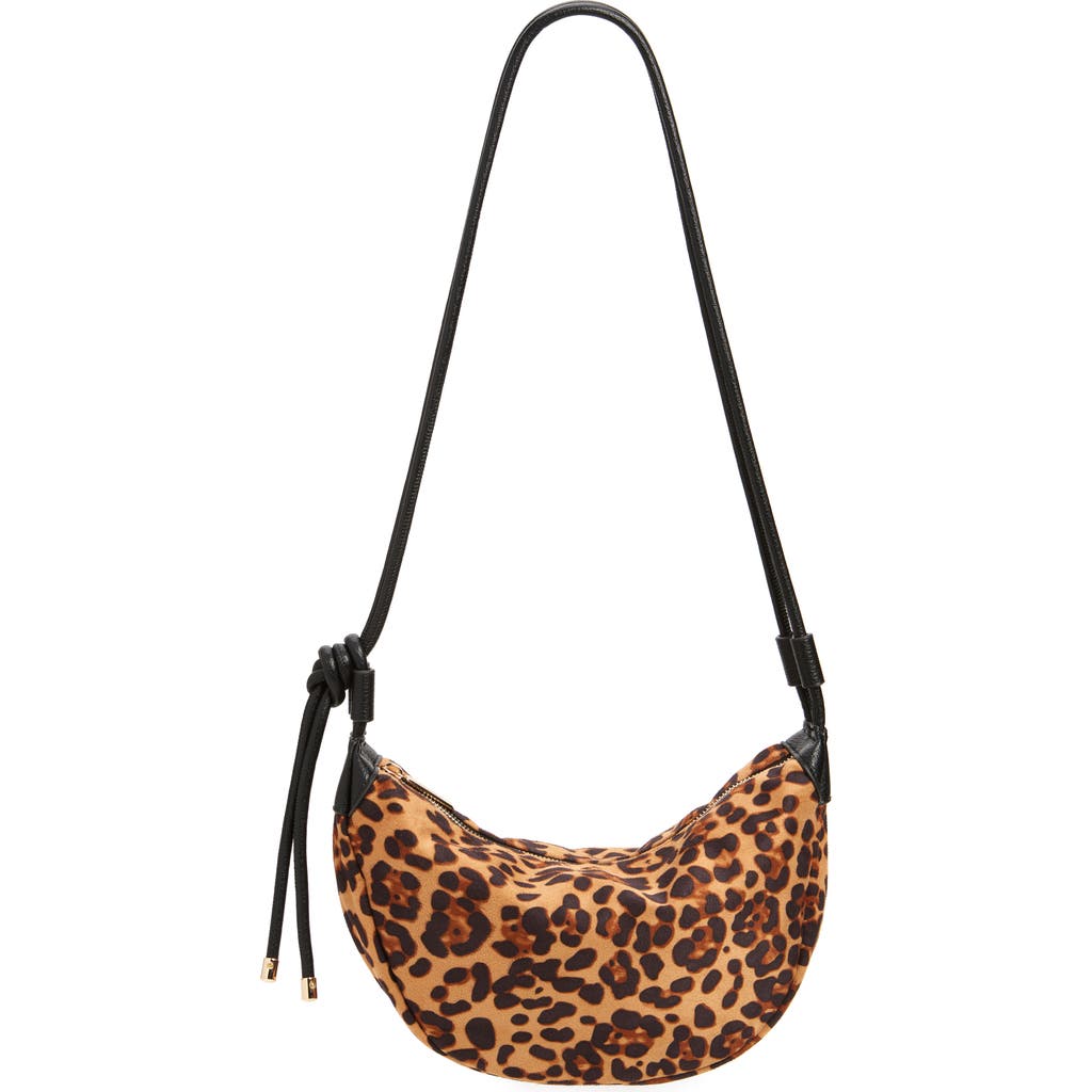 Mali + Lili Convertible Sling Bag In Tan/leopard