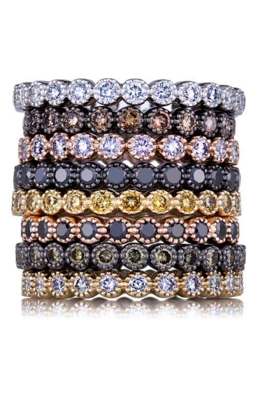 Sethi Couture Bezel Set Diamond Stacking Ring In White Gold/diamond