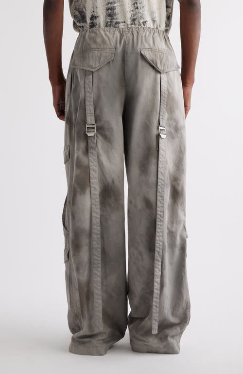 Shop Acne Studios Utility Wide Leg Cotton Cargo Pants In Mid Grey