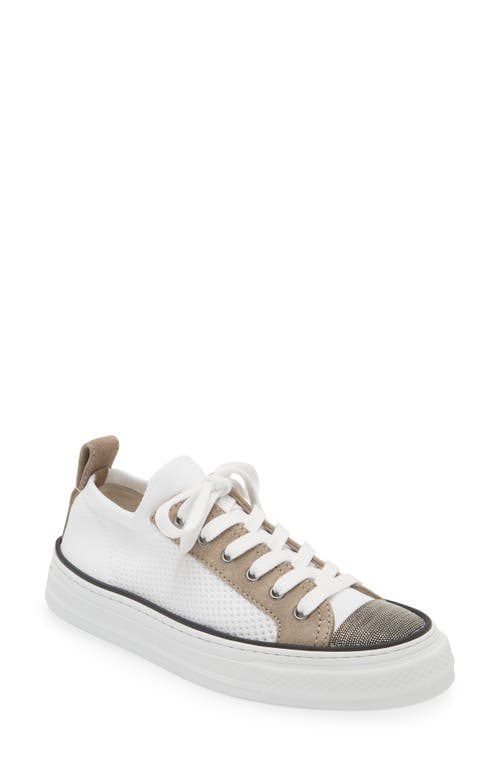 Brunello Cucinelli Monili Trim Platform Sneaker White at Nordstrom,