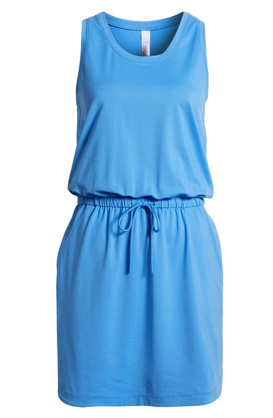 Shop Zella Live In Sleeveless Dress In Blue Lapis