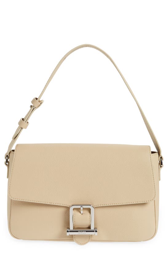 Hugo Boss Kristin Leather Shoulder Bag In Light Beige | ModeSens