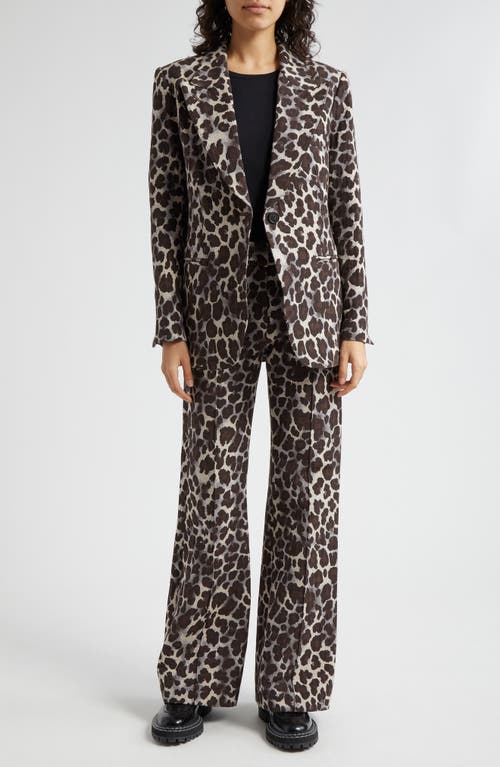 Shop Smythe Leopard Jacquard Pintuck Cotton Blend Pants