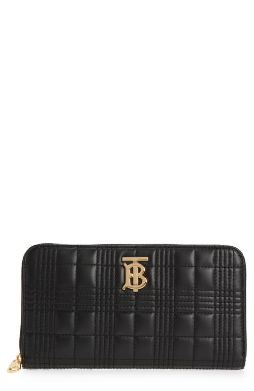 burberry Lola Quilted Leather Continental Wallet in Black