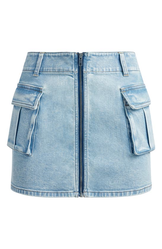 Shop Alice And Olivia Alice + Olivia Rahmi Denim Cargo Miniskirt In Rockstar Blue