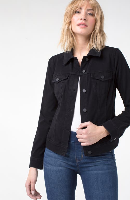 Shop Liverpool Jeans Co. Knit Denim Jacket In Black Rinse