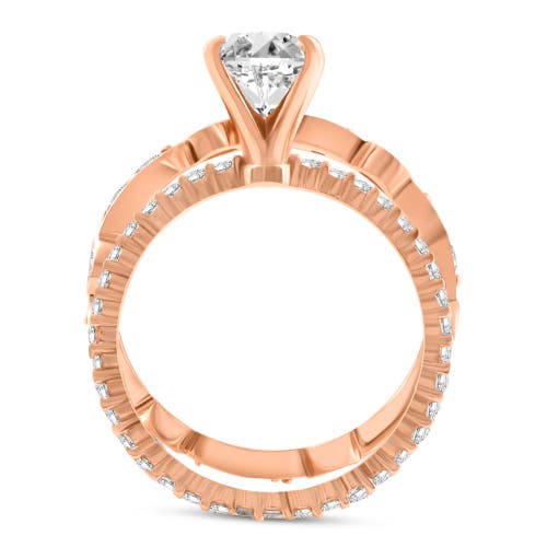 Bliss Diamond 2 3/4ct Oval Diamond Engagement Wedding Ring Set Gold Lab Grown In 14k Rose Gold