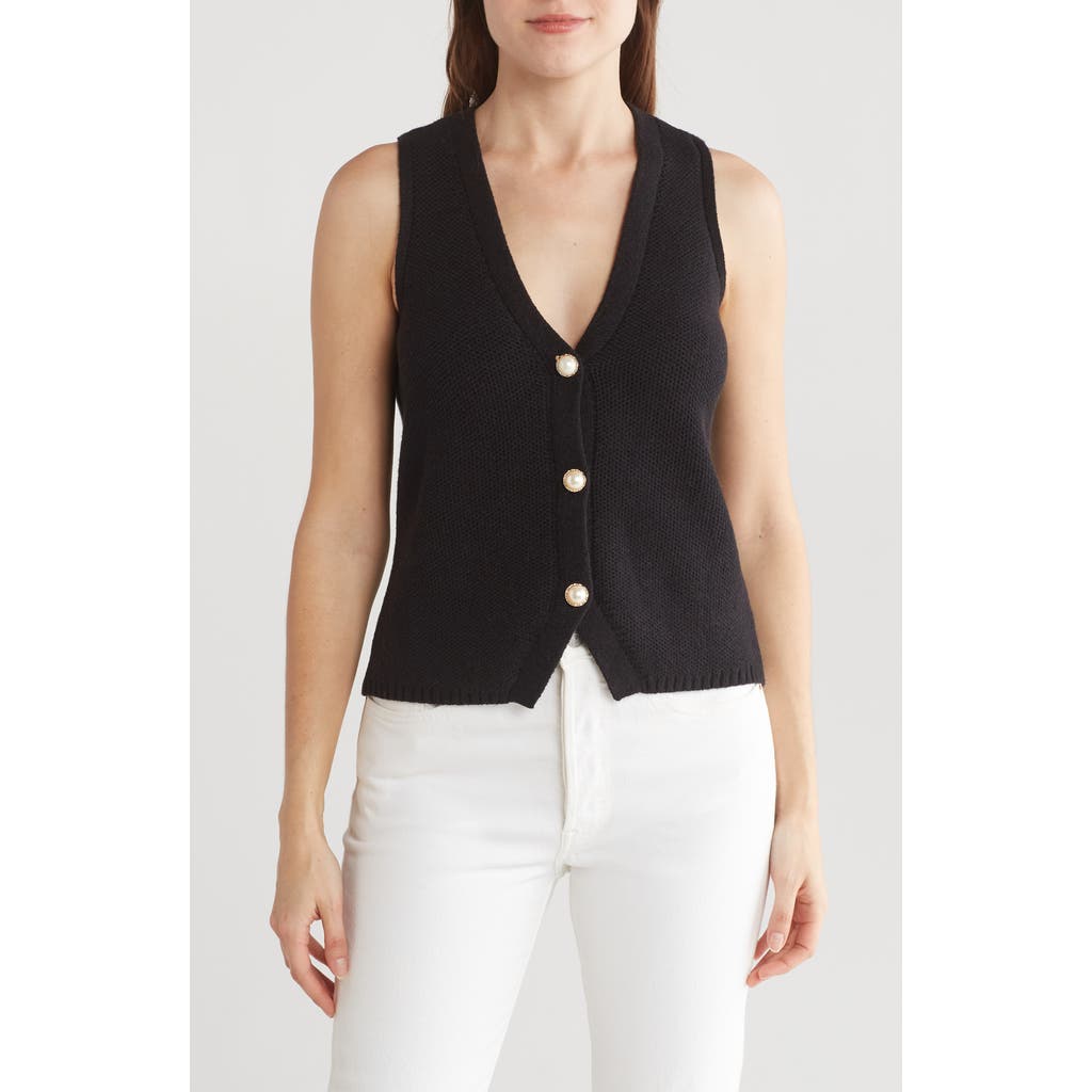 By Design Diana Sleeveless Cardigan Vest In Blue