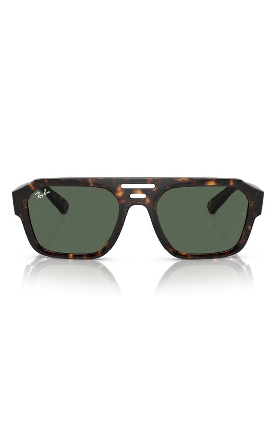 Ray Ban Corrigan Irregular 54mm Rectangular Sunglasses In Havana