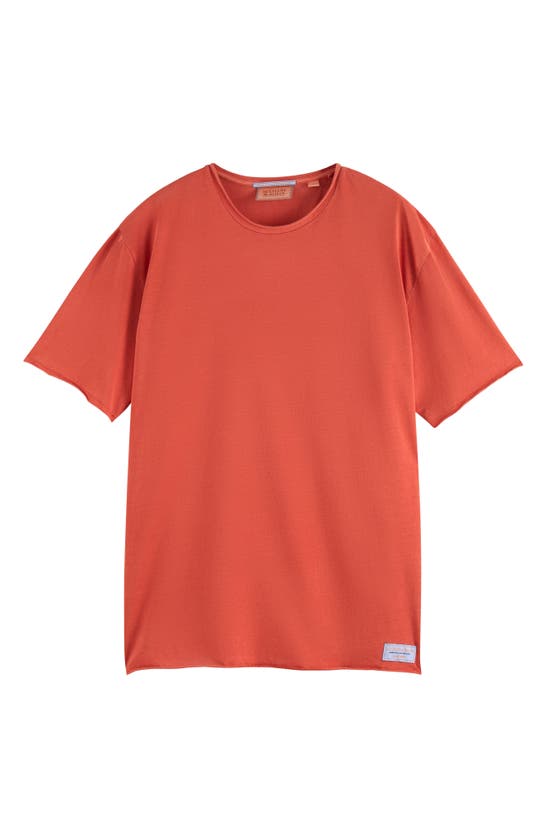 Shop Scotch & Soda Raw Edge Organic Cotton T-shirt In Red Skies