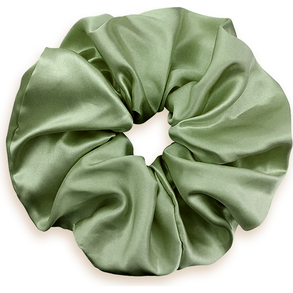 Kip. Kip Soft Satin Scrunchie In Sage