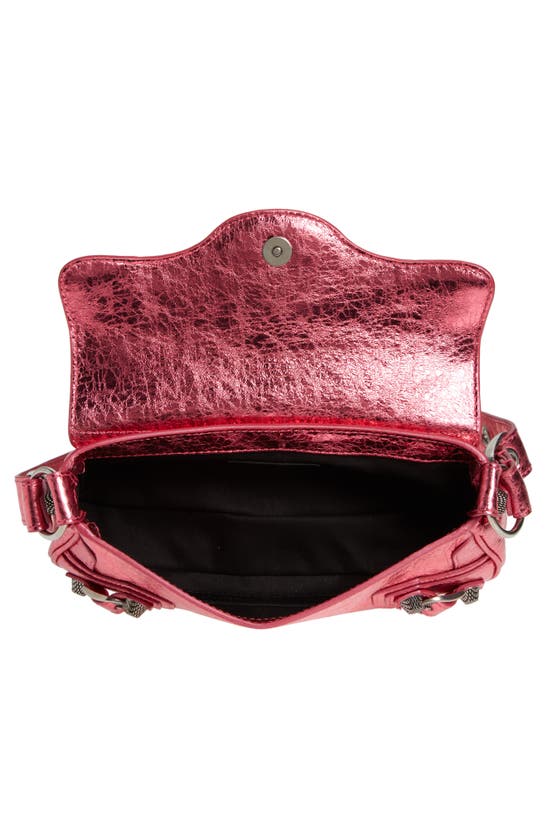 Shop Balenciaga X-small Le Cagole Metallic Leather Shoulder Bag In Pink