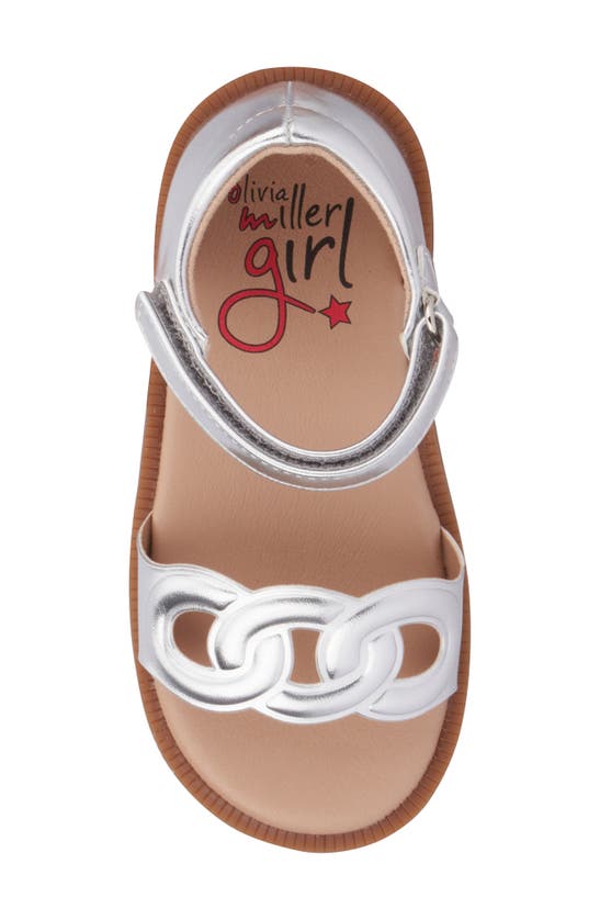 Shop Olivia Miller Kids' Metallic Flat Sandal In Silver