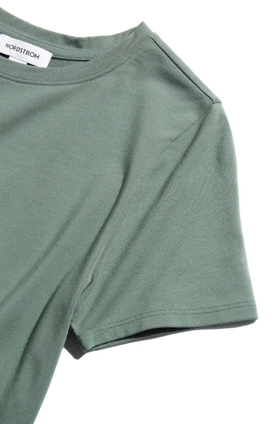 Shop Nordstrom Pima Cotton Blend Crewneck T-shirt In Green Duck