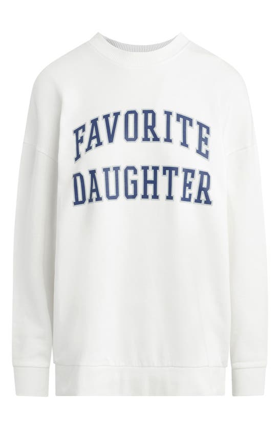 Shop Favorite Daughter Collegiate Cotton Blend Sweatshirt In White