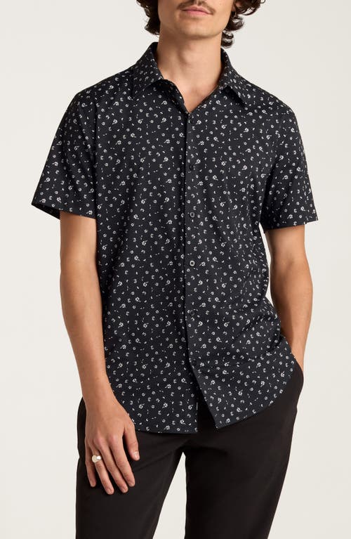 Bonobos Tech Floral Short Sleeve Performance Button-Up Shirt in Seapoint Floral 