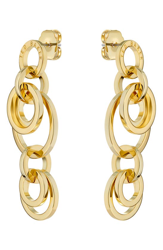 Ted Baker Huliet Multi Hoop Drop Earrings In Gold Tone