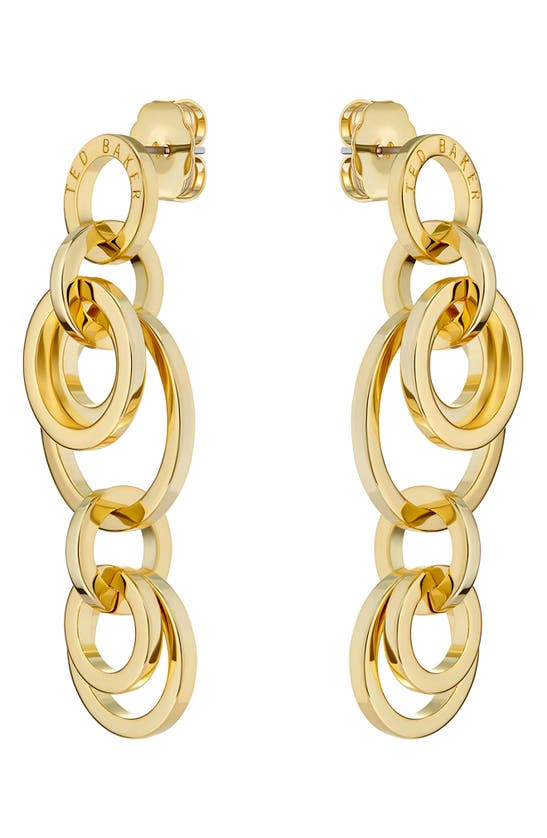 Shop Ted Baker Huliet Drop Earrings In Gold Tone