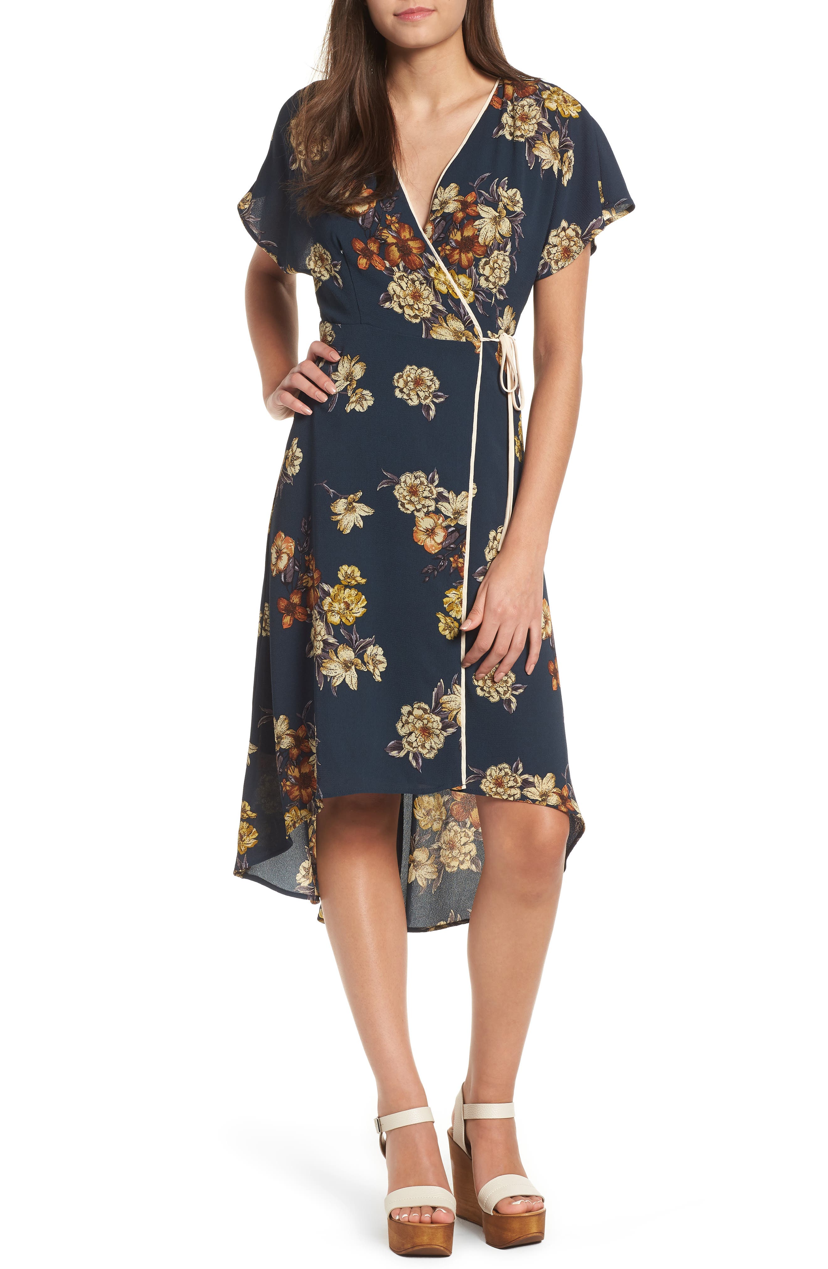 leith floral wrap dress