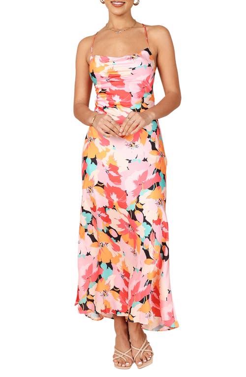 Petal & Pup Posse Floral Lace-Up Back Maxi Dress Pink at Nordstrom,