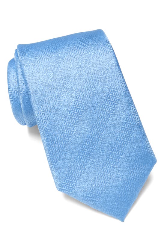 Tommy Hilfiger Herringbone Solid Stripe Tie In Blue