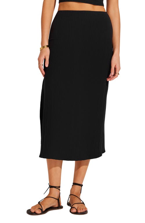 Vitamin A ® Thalia Rib Midi Skirt In Black