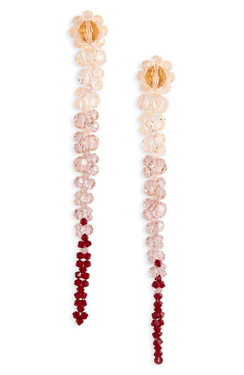 Shop Simone Rocha Crystal Beaded Linear Drop Earrings In Nude Ombre