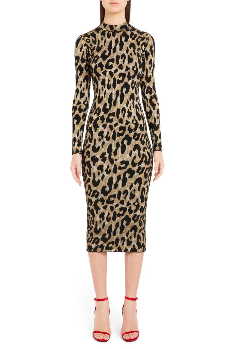 Versace Leopard Print Body-Con Dress | Nordstrom