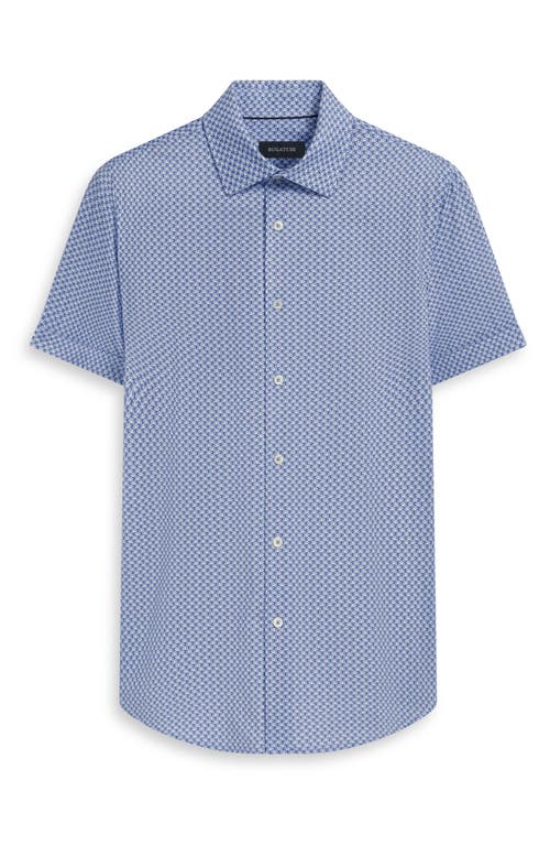 Shop Bugatchi Miles Ooohcotton® Short Sleeve Button-up Shirt In Air Blue