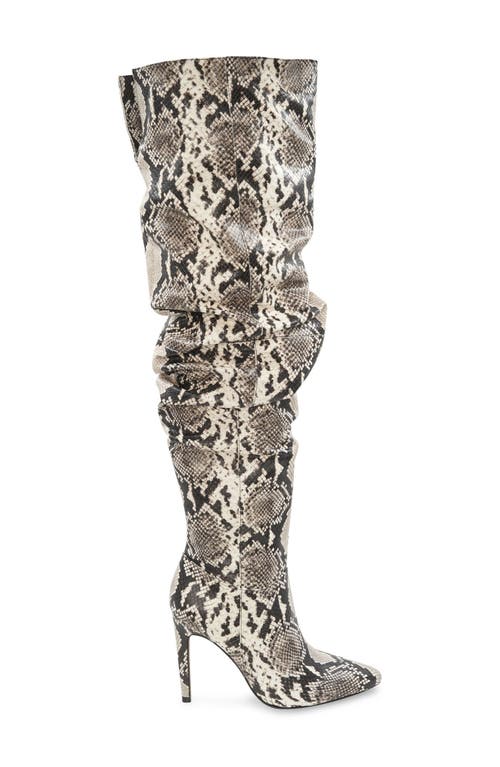 Shop Bcbg Barely Over The Knee Boot In Natural Snake