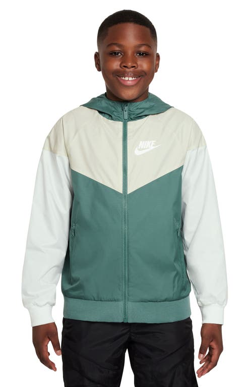 Shop Nike Windrunner Water Resistant Hooded Jacket In Bicoastal/sea Glass/white