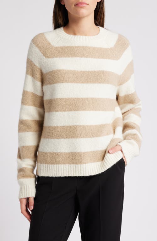 Shop Hugo Boss Boss Febisan Stripe Crewneck Sweater In Grey Stripe