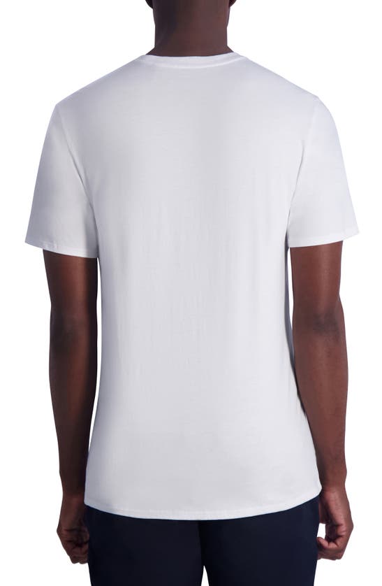 Shop Karl Lagerfeld Paris Flocked Logo Cotton Graphic T-shirt In White