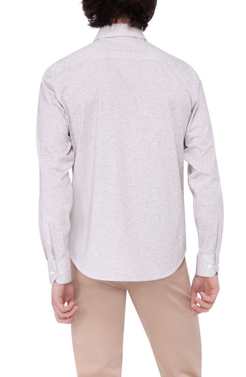Bugatchi James Ooohcotton® Heathered Button-up Shirt In Cinnamon