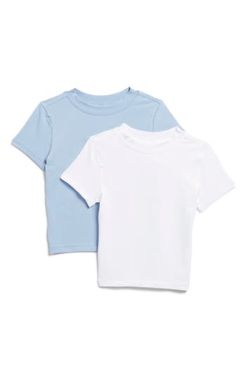 Yogalicious Airlite 2-pack Cotton Blend Crewneck T-shirts In Blue