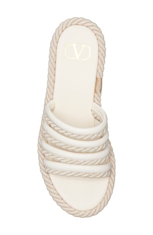 Shop Valentino Garavani Vlogo Platform Slide Sandal In Ivory