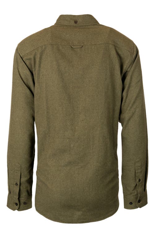 Burnside Yarn Dye Flannel Button-up Shirt In Army