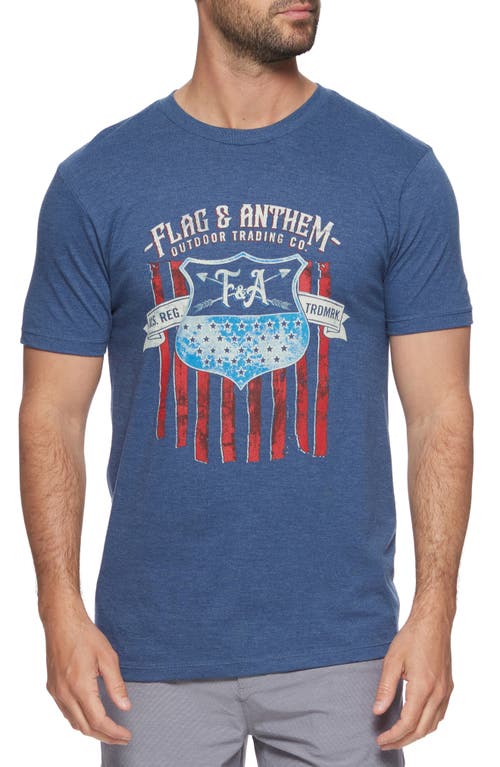 Shop Flag And Anthem Crest Short Sleeve T-shirt In Navy/red/white