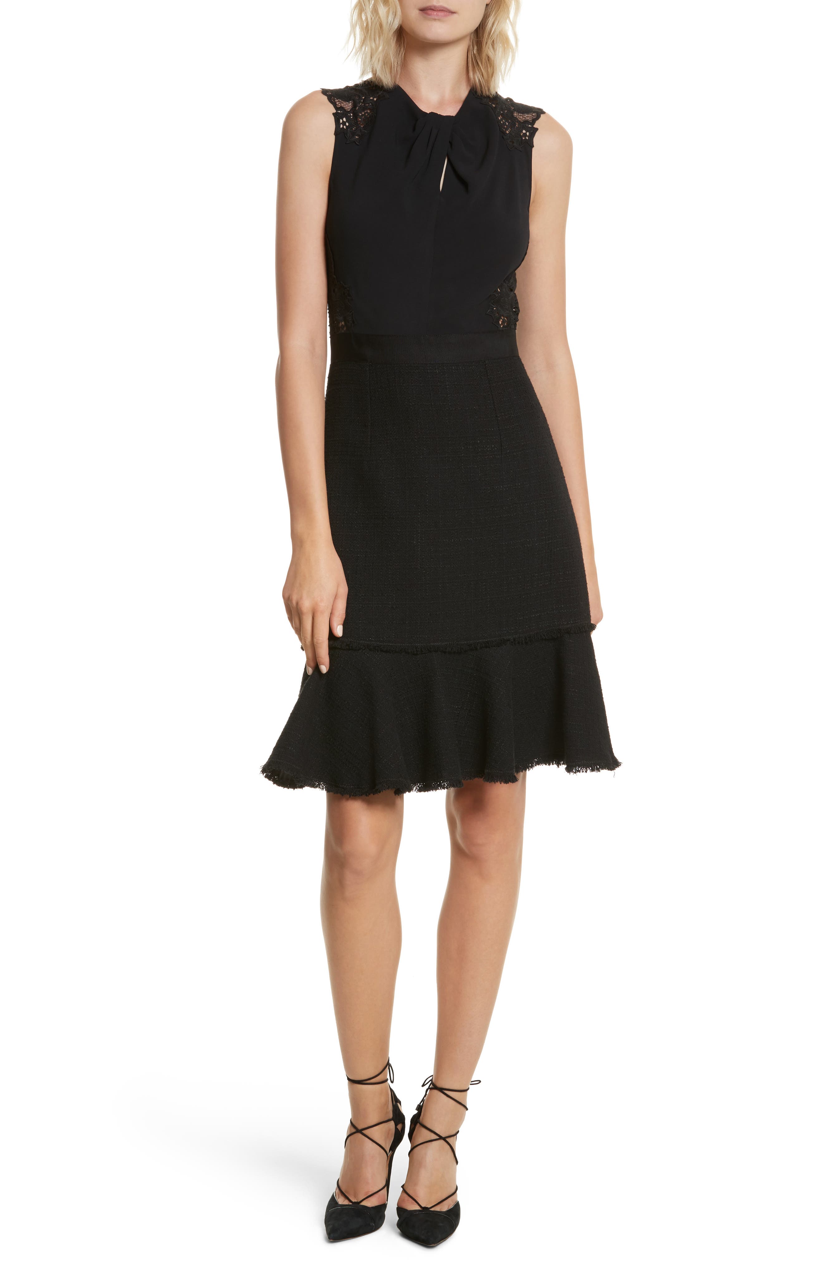 rebecca taylor crepe lace dress