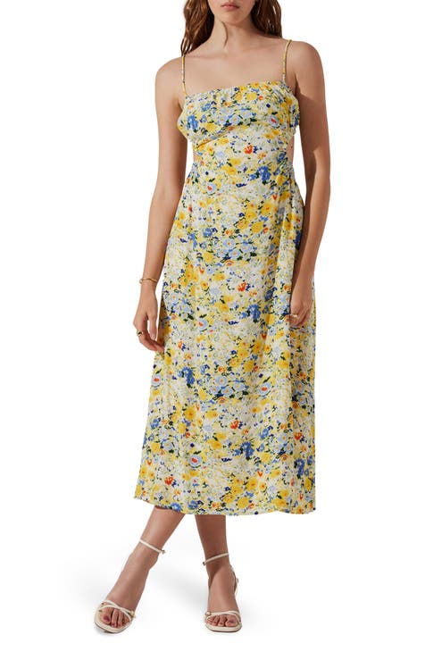 Assorted Brands Color Block Floral Yellow Casual Dress One Size - 77% off