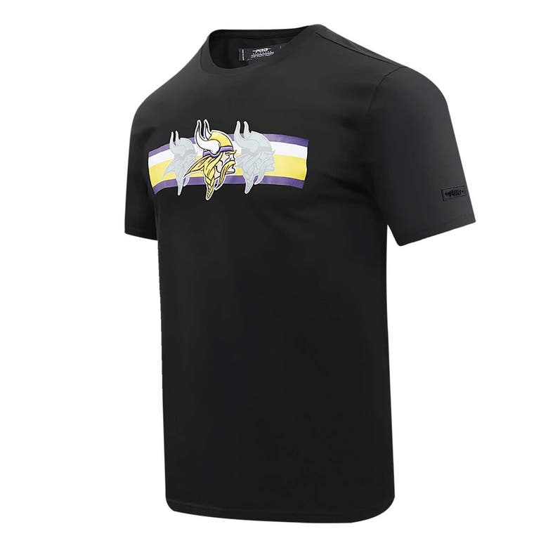 Shop Pro Standard Black Minnesota Vikings Retro Striper T-shirt