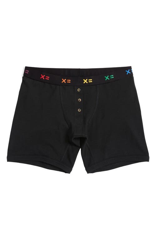 Shop Tomboyx 6-inch Stretch Cotton Boxer Briefs In Black X Rainbow