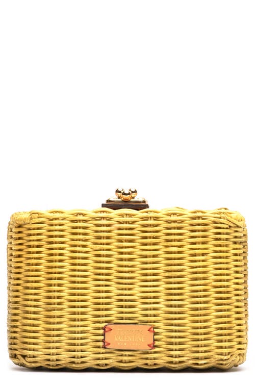 Paige Wicker Clutch in Canary Yellow