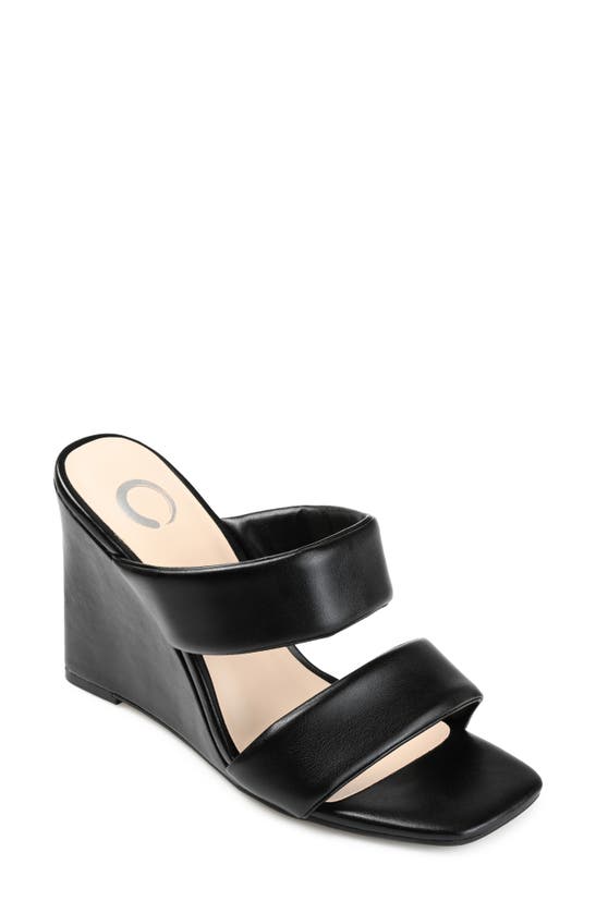 Journee Collection Kailee Square-toe Wedged Pump In Black